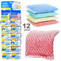 Esponja Metálica Aileda, Paquete De 12 Unidades Duradero, Antibacteriano Y Fácil De Limpiar