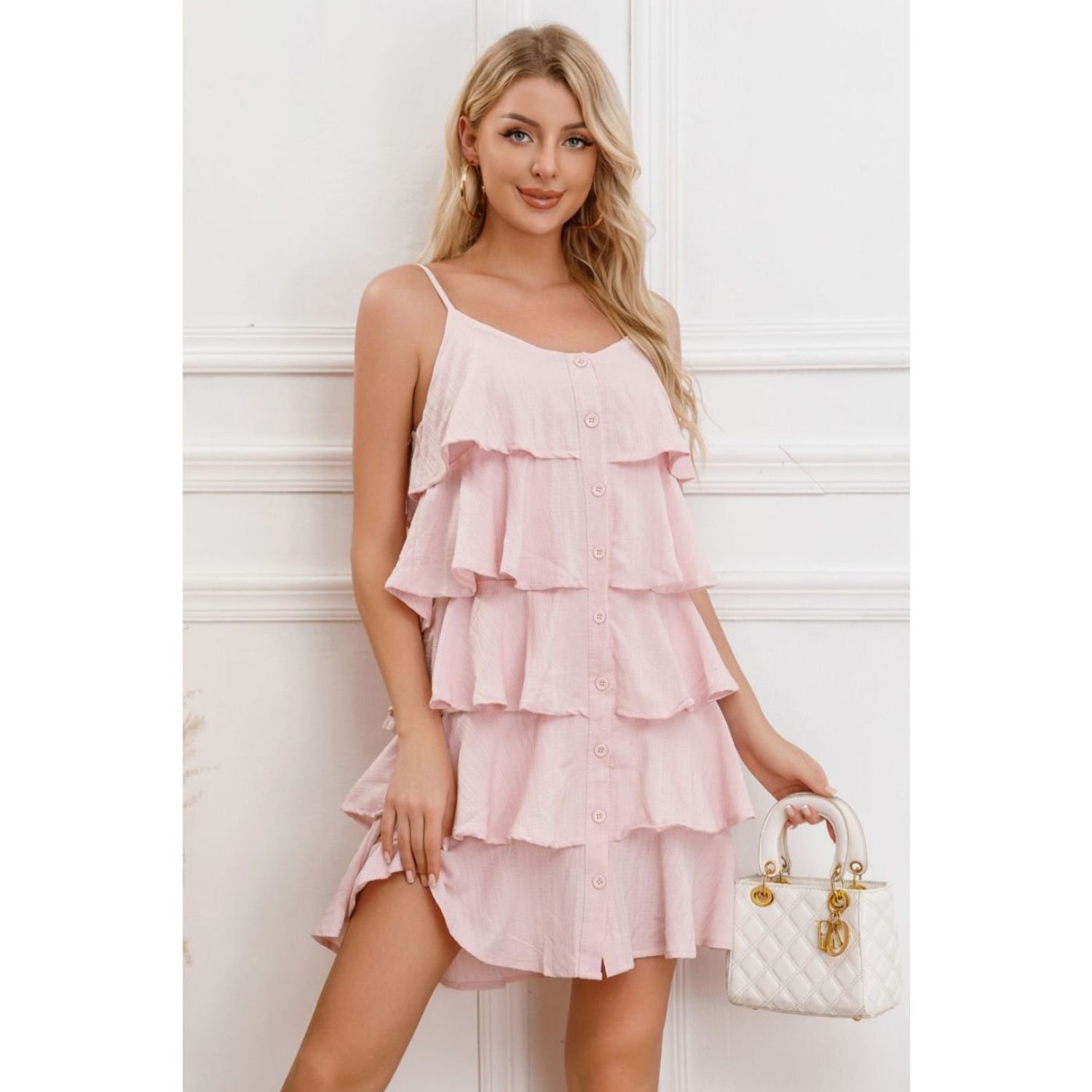 Likeshop - Vestido Mujer Escalonado Corto Casual Eventos Verano Sexy Coqueto 343