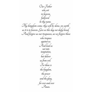 Rienda Libre Graphics - Decomural The Lords Prayer Christian Cross Ws-42950