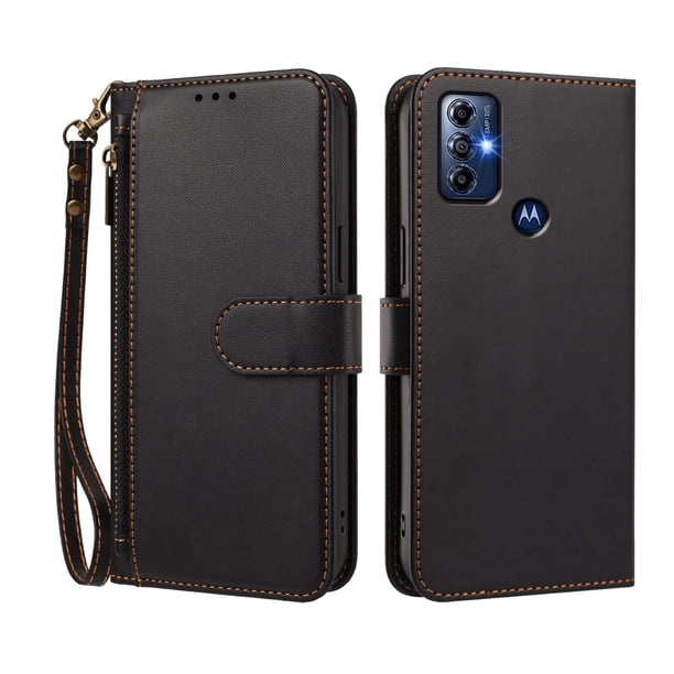 Funda Tipo Billetera para Motorola Moto G Play 2023 con Soporte y Bolsillo con Cierre Negro