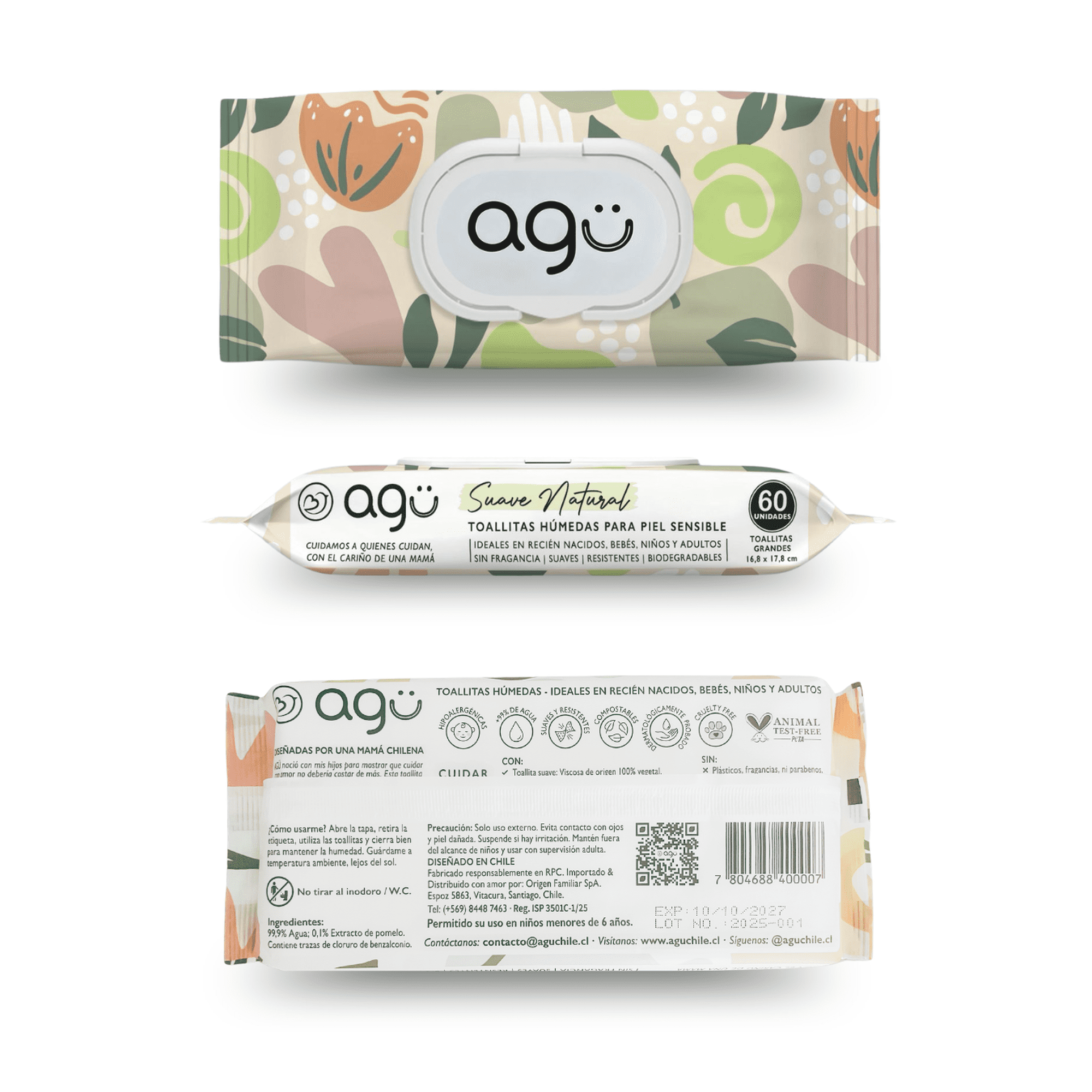 Toallitas Húmedas Bebé Sensitive 99,9% Agua 12x60 Agü