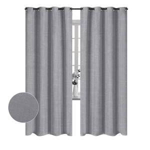 Clems - Pack 2 Cortina Jacquard Tradicional 140X225Cm Gris Claro