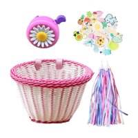 Magideal - Cesta De Decoración Para Niños, Cesta De Manillar Frontal, Bonitas Decoraciones Portátiles De Repuesto, Juego De Accesorios Para Bicicletas Para Niños