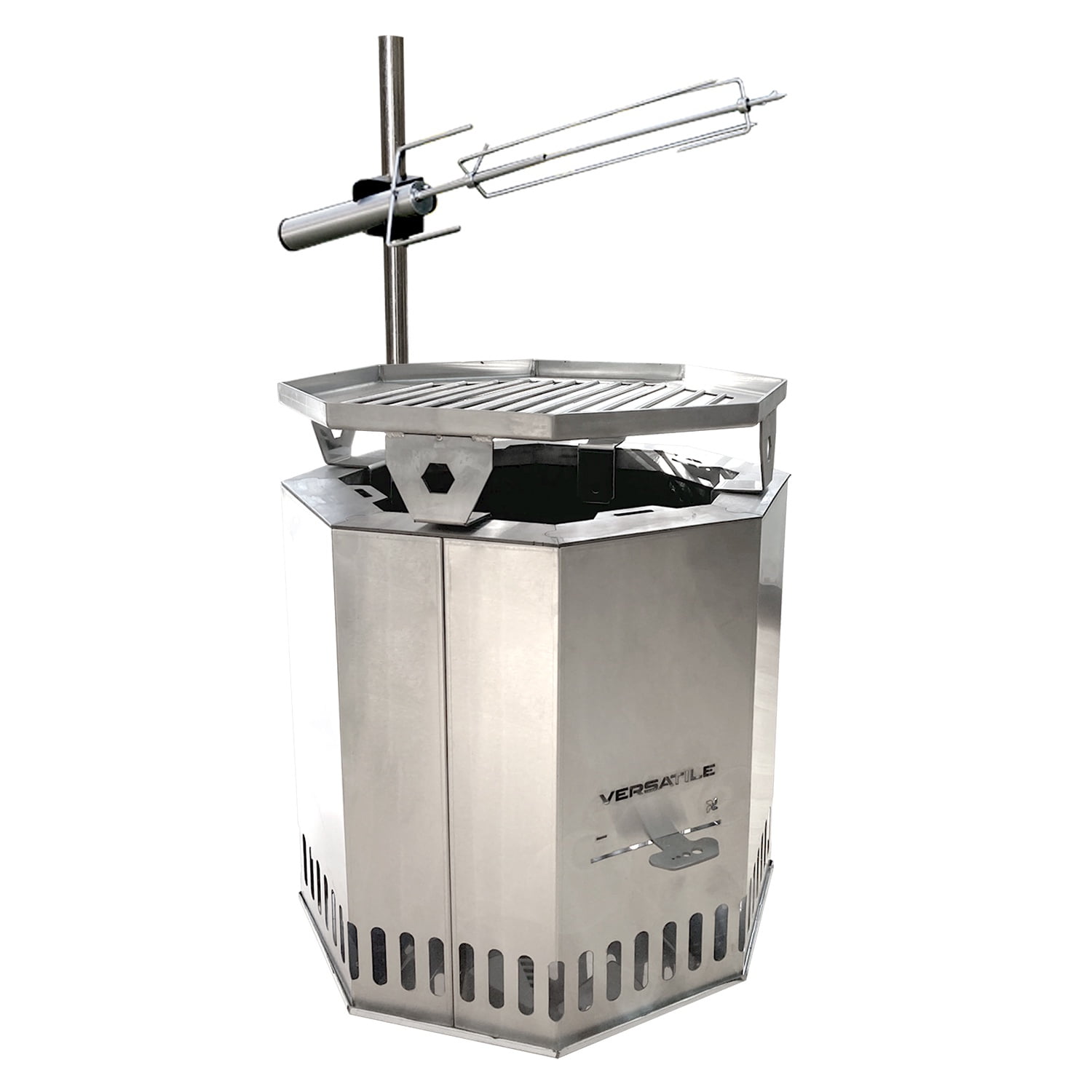 Versatile - Brasero Sin Humo Parrilla Y Spiedo