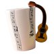 thumbnail image 3 of taza de cerámica taza de café instrumento taza regalo creativo negro guitarra duela, 3 of 5