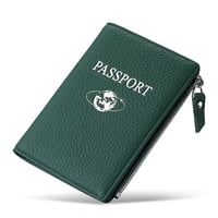 Cloovvie - Portatarjetas De Cuero Genuino Con Bloqueo Rfid Billetera Delgada Para Pasaportes De Viaje Con Ranuras Para Tarjetas Y Bolsillo Para Monedas Funda Anti Escaneo Para Hombre Y Mujeres