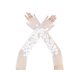 thumbnail image 1 of Guantes de encaje floral de malla para mujer INSPIRE CHIC, con lazo de perlas, puntos de lunares, longitud de muñeca sin dedos para boda elegante, fiesta de noche, Blanco18, 1 of 6