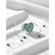 thumbnail image 2 of Charm plata fina 925 corazon circones esmeralda mujer, 2 of 3