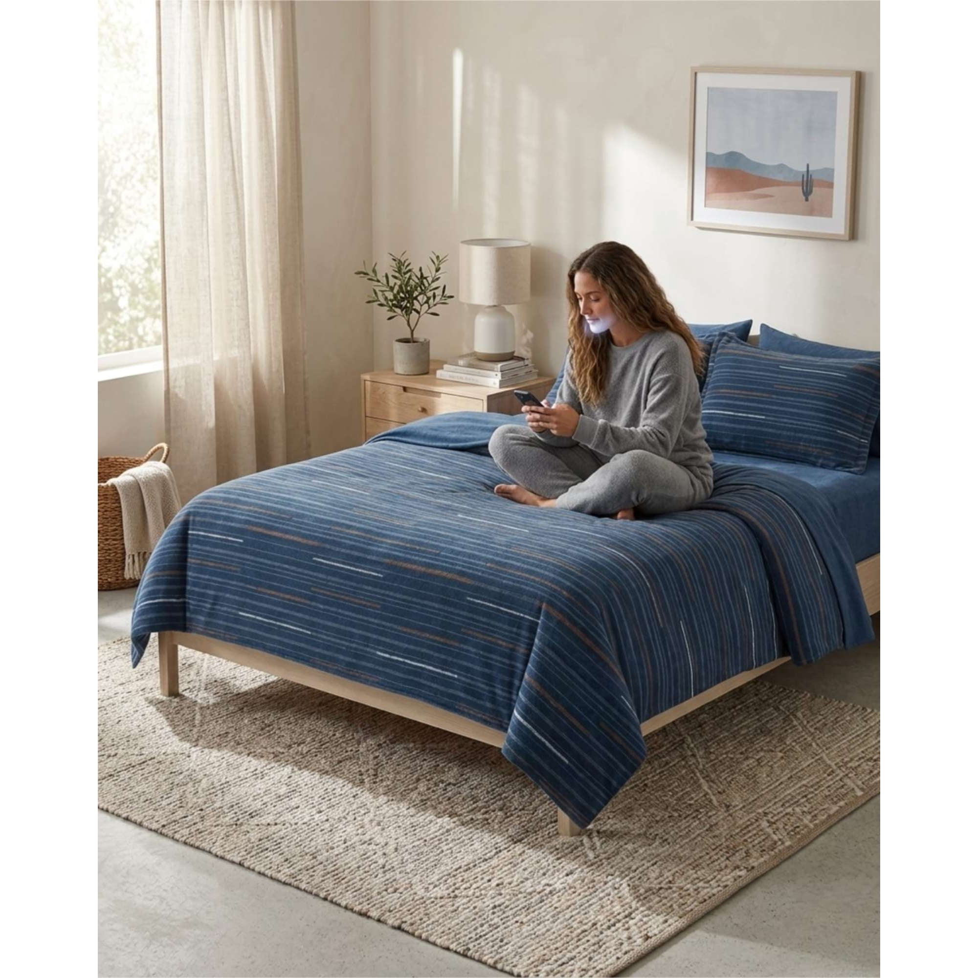 Mylhogar - Juego De Sabanas De Polar Suave Invierno King