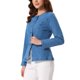 thumbnail image 4 of INSPIRE CHIC Chaquetas de Mezclilla de Mujer con Cuello Redondo y Botones, Manga Larga, Talla XS, Azul, 4 of 6