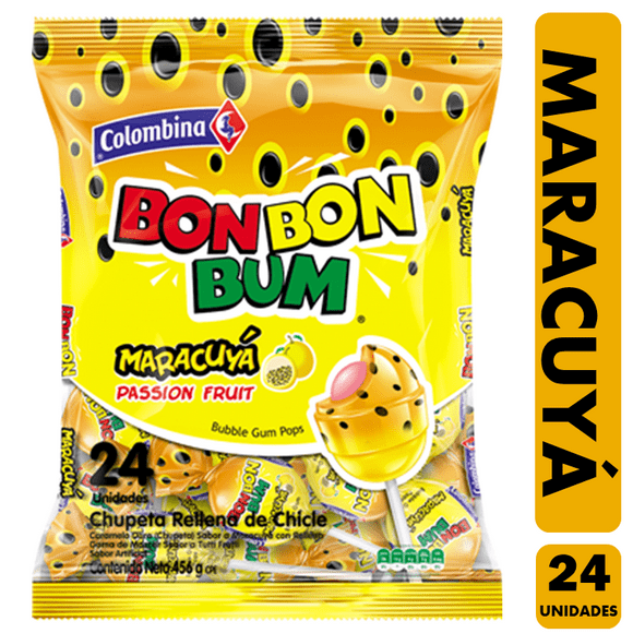 Bom Bom Bun Macacuya - Coyac Chupete (Bolsa Con 24 Un)