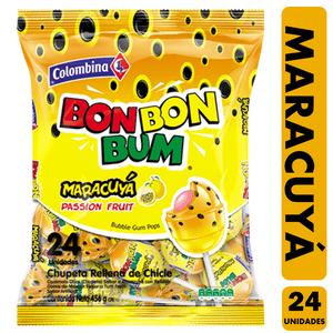 Genérico - Bom Bom Bun Macacuya - Coyac Chupete (Bolsa Con 24 Un)