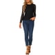 thumbnail image 2 of INSPIRE CHIC Blusa de Encaje para Mujer de Manga Larga con Cuello Volante y Dobladillo Peplum Floral Elegante XL Negro, 2 of 8