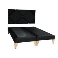 Muebles New - Base Cama Deluxe King Negro Felpa