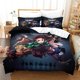 thumbnail image 2 of Demon Slayer Duvet Cover Set 3D Bedding Set Microfiber Animation Comforter Cover with Pillow & Zipper,Soft 3 Pcs for Childrens And Adults Double, 2 of 3