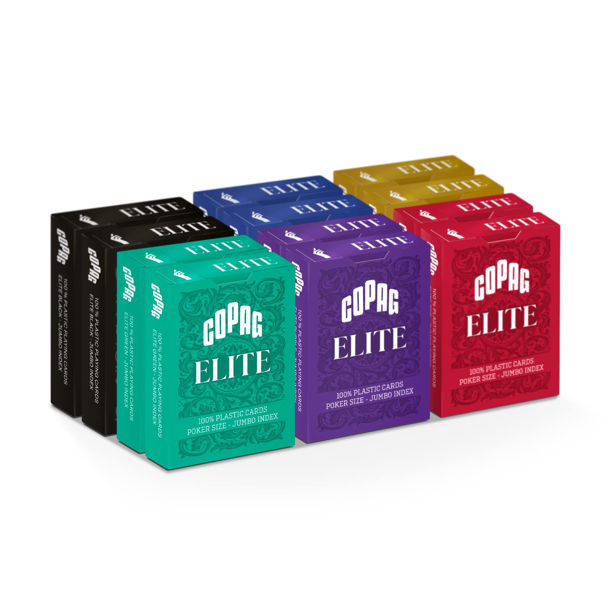 Juego De Cartas Copag Elite, 100% Plástico, Tamaño Póker, Índice Gigante