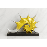 Decostilo - Escultura De Antigua Concha De Plata Dorada