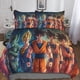 thumbnail image 1 of DSJackson Anime Goku Juego de 3 piezas Funda nórdica, juego de ropa de cama de microfibra con estampado 3D de anime Funda de edredón con fundas de almohada con cierre de cremallera oculto Co, 1 of 3
