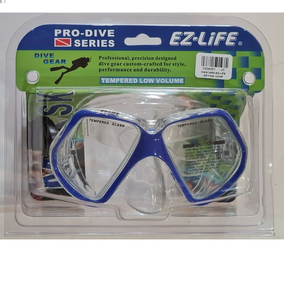 Mascara Buceo Silicona/pvc Ajustable Trasparente/azul Adulto