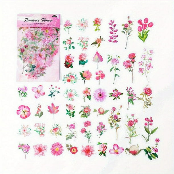 100pcs Kawai Vintage Plant Flower Stickers - Perfect for Laptops, Guitars, Fridges, and More!