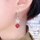 thumbnail image 1 of Temperament All-match Flower Drop Earrings Inlaid Synthetic Gems, 1 of 3