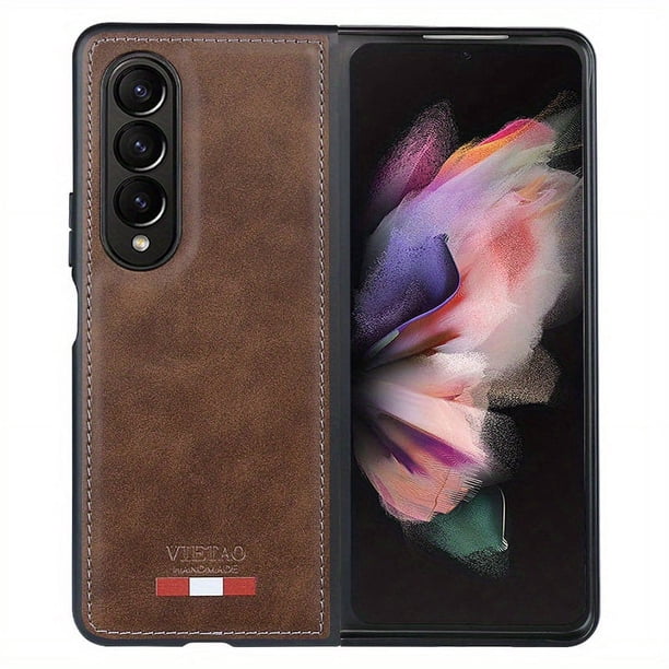 Artificial Leather Shockproof Phone Case For Samsung Galaxy Z Fold 4 3 5g Fold3 Fold4 Folding Business Protective Slim Mobile Cover