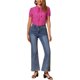 thumbnail image 2 of INSPIRE CHIC Blusa de Chifón con Estampado Retro de Regreso a Clases para Mujer, Manga Corta, Lazo, Cuello Peter Pan, Talla S, Rosa Fucsia, 2 of 6
