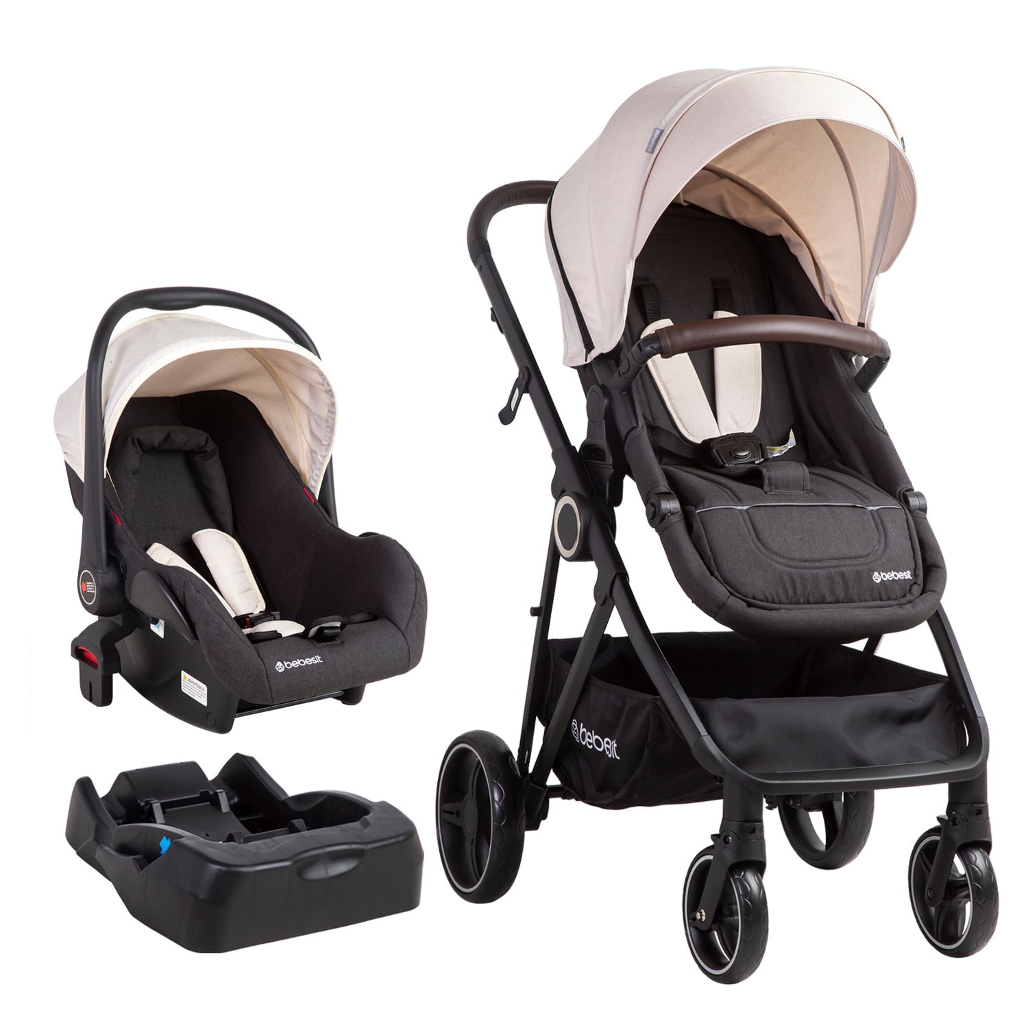 Bebesit - Coche Cuna Travel System Cosmos Beige
