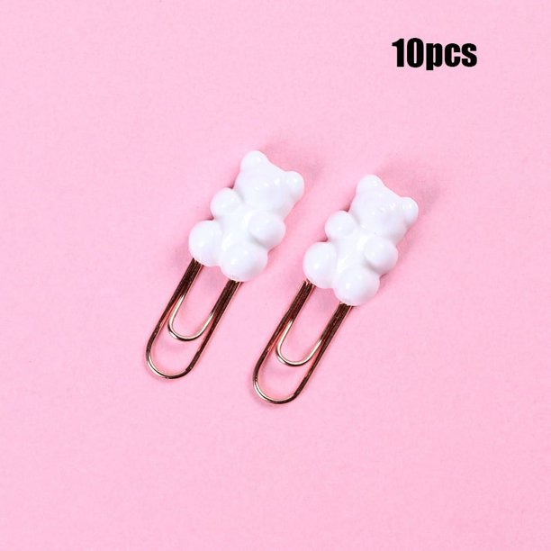 10pcs/lot Cute Rose Gold Bear Paper Clips - Perfect for Office Lady Style Decoration!
