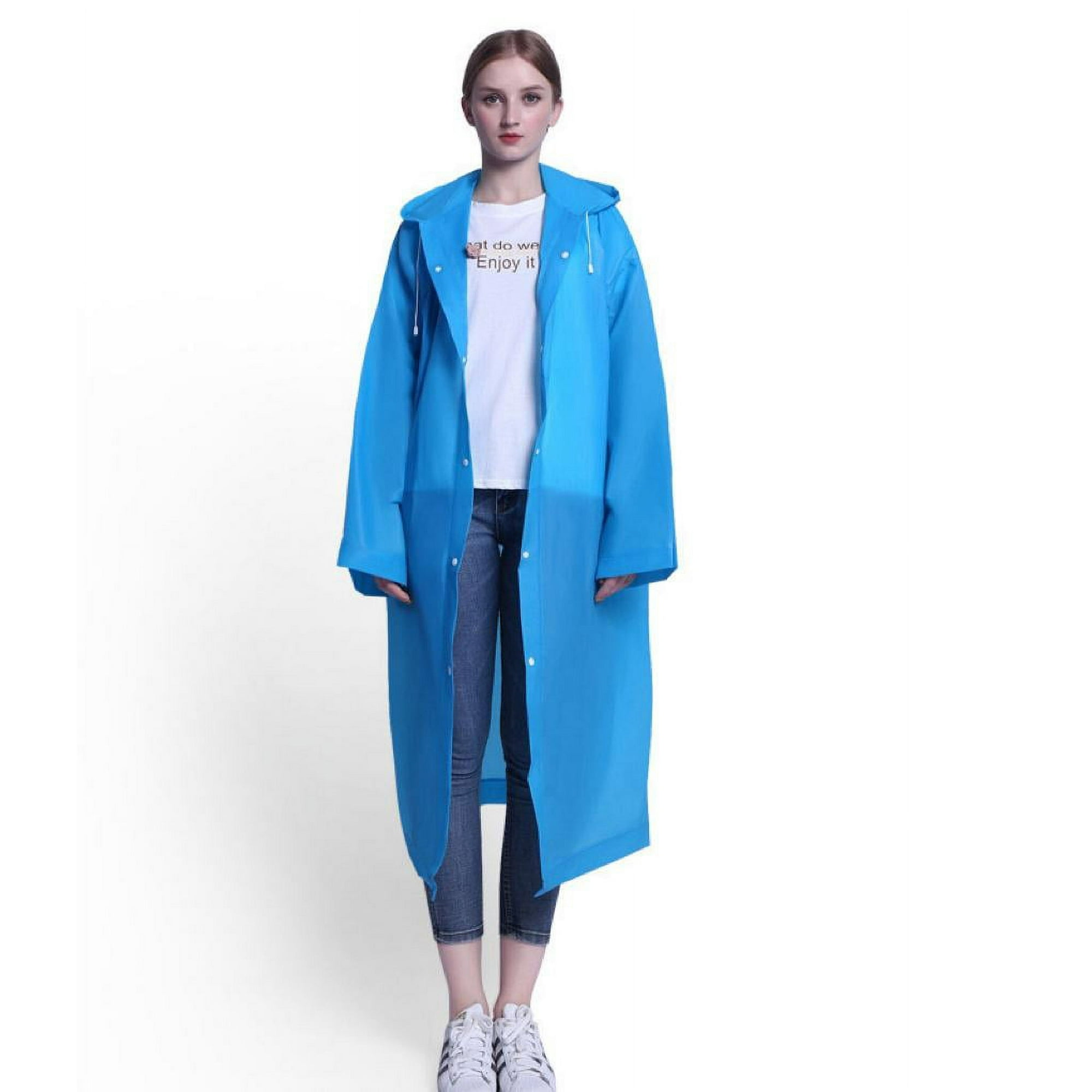 Génerico - Poncho Impermeable De Lluvia Adulto Eva Reutilizable Azul