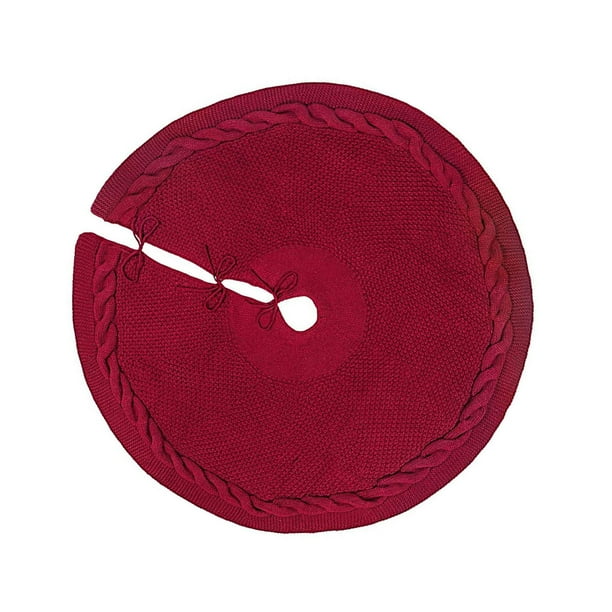 Falda de de Navidad, decoración navideña redonda, tapete decorativo para , adorno para sala de estar, dormitorio, fiesta en casa interior , Rojo 24 Rojo 24 pulgadas