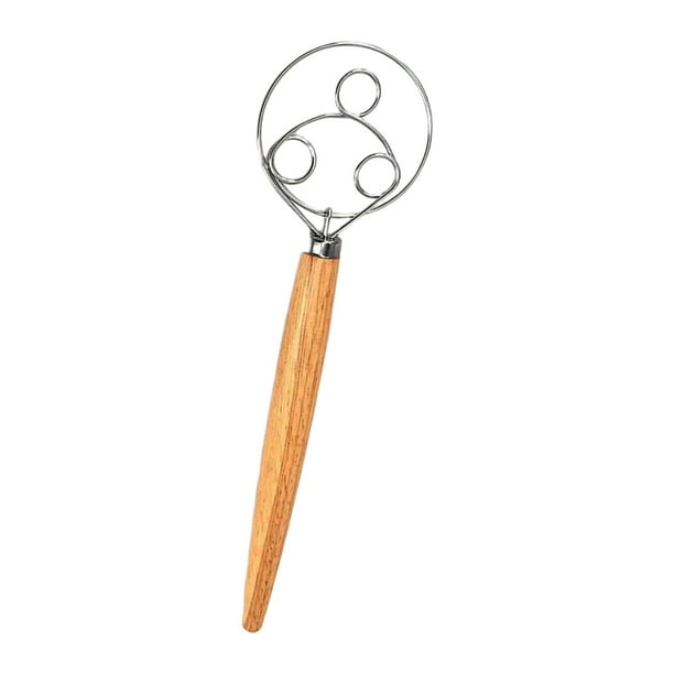 Batidor De Masa Danés Manual, Herramienta Para Mezclar Pan, Batidor De 2 Ojos Para Panqueques, Postre