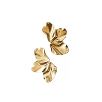 Genérico - Aros De Flor Zarcillos De Acero Inoxidable Para Mujer, Color Oro