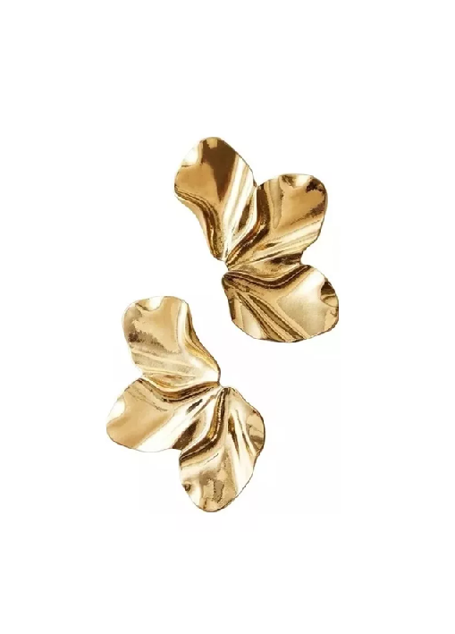Genérico - Aros De Flor Zarcillos De Acero Inoxidable Para Mujer, Color Oro