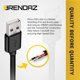 thumbnail image 4 of Cable micro USB BRENDAZ de 3 m (paquete de 2) para carga rápida y transferencia de datos, 4 of 7