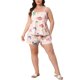 thumbnail image 2 of Agnes Orinda Conjunto de Pijama de Dos Piezas para Mujer de Talla Grande con Patrón de Corazón, Camiseta y Pantalones Cortos, Suave y Lindo para la Escuela o Universidad, 2X Beige, 2 of 6