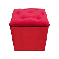 Muebles Rimar - Pouf Baul Rojo Felpa 40*33*45 Rimar