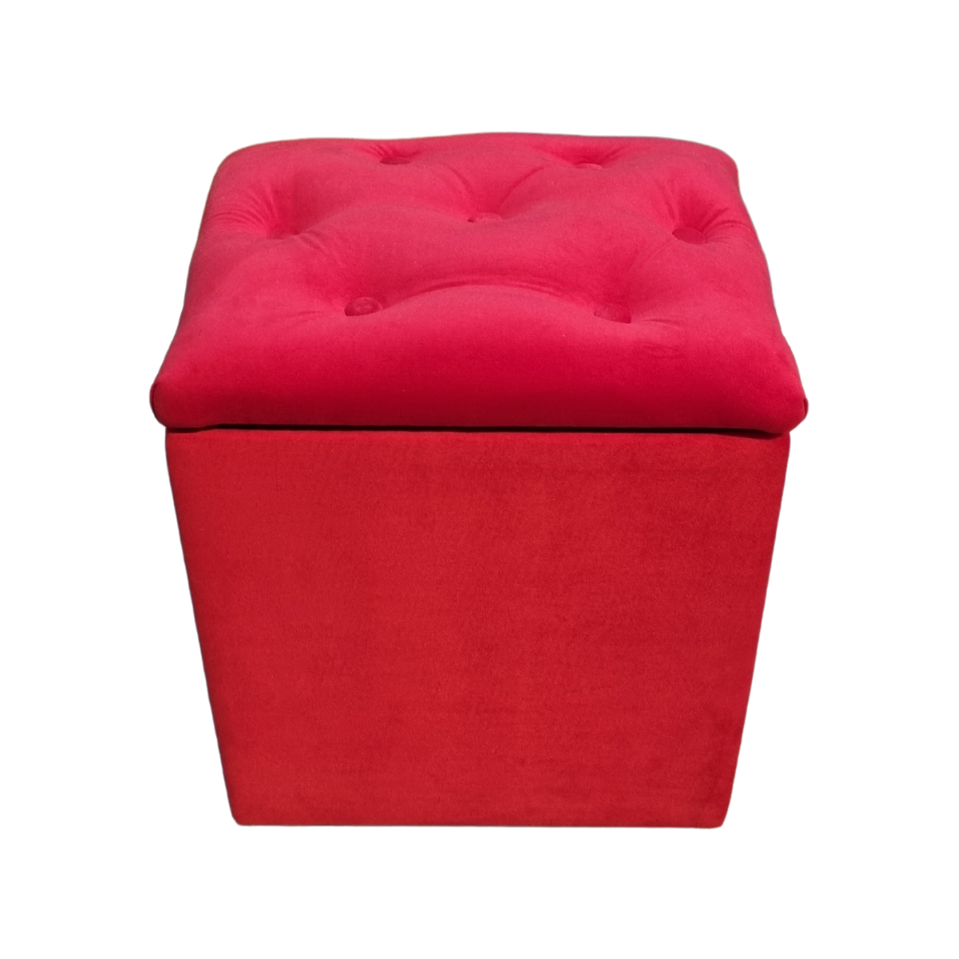 Muebles Rimar - Pouf Baul Rojo Felpa 40*33*45 Rimar