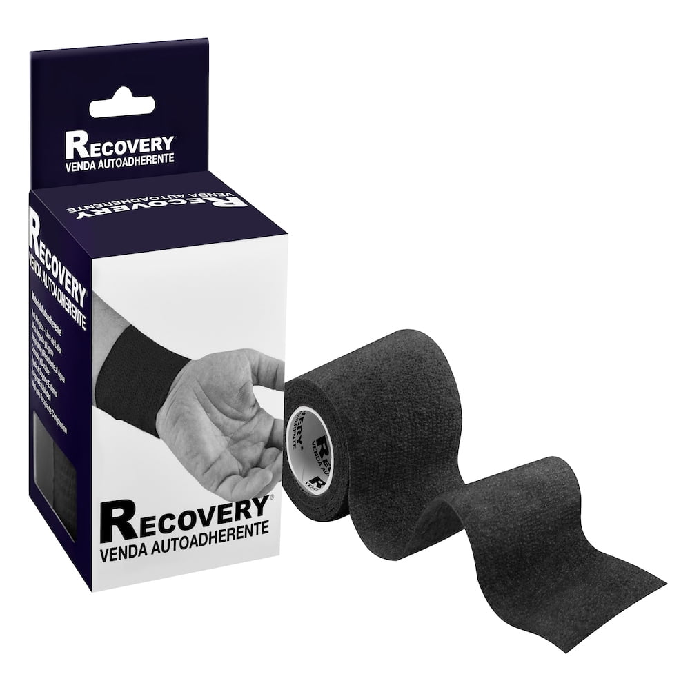 Venda Autoadherente Recovery Negro 7,5cm X 4,5mt