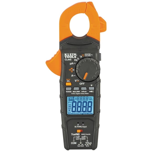Pinza amperimétrica Klein Tools CL445 con rango automático TRMS para sistemas de climatización