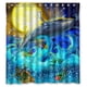 thumbnail image 1 of Cortina de ducha con diseño de ballena, pez, ola y luna, con ganchos, tamaño 66 x 72 pulgadas, 1 of 3