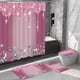 thumbnail image 1 of 4Pcs Bathroom Shower Curtain Set, Sparkling Diamond-Pattern Bathroom Curtain With 12 Hooks, Bathroom Non Slip Rugs, Toilet Cover Mat, Bathroom Partition, Room Decor, 1 of 3