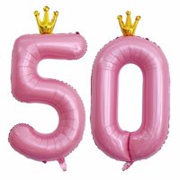Globos Para 50 Cumpleaños De Jinmintrade, Número 50, Color Rosa, 40 Cm