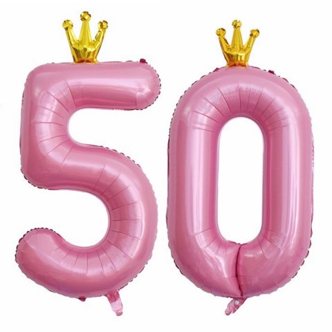 Globos Para 50 Cumpleaños De Jinmintrade, Número 50, Color Rosa, 40 Cm