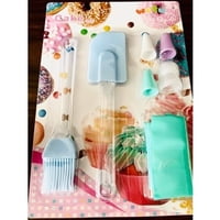 Genérico - Manga Pastelera Silicona + 3 Boquillas +Mezquino + Espátula