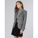 thumbnail image 4 of Blazer de Espiguilla para Mujer INSPIRE CHIC Casual de Negocios con Cuello de Solapa Otoño Invierno Chaqueta de Traje Ajustada M Gris Oscuro, 4 of 5