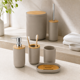 thumbnail image 4 of Set De Baño Completo 6 Piezas De ABS Y Bambu Con Basurero Dispensador Y Escobilla Color Taupe, 4 of 8