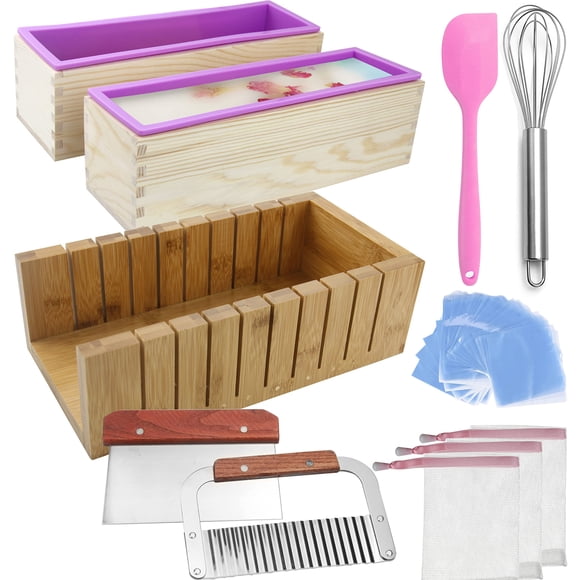 Juego de herramientas para cortar jabón MDPQT de silicona, madera y bambú