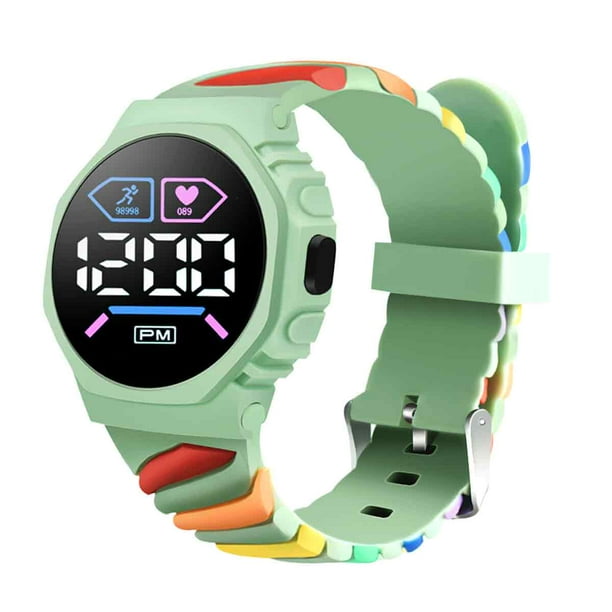 Reloj electrónico digital LED arcoíris para deportes al aire libre, reloj electrónico de moda para estudiantes.