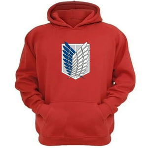 Genérico - Polerón Canguro Attack On Titan Rojo Talla S Unisex